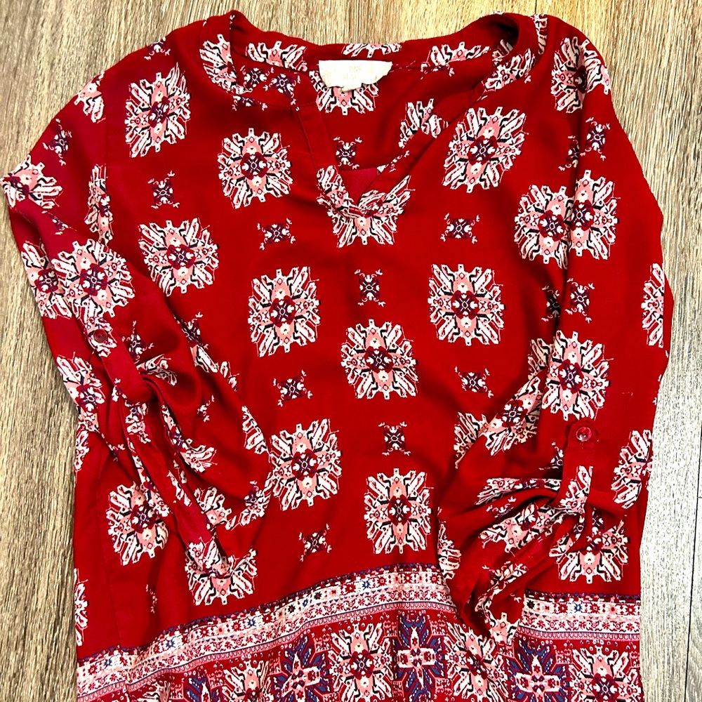 Dark Red Blouse